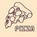 Pizza. Vector illustration with risograph print effect Royalty Free Stock Photo