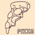 Pizza. Vector illustration with risograph print effect Royalty Free Stock Photo