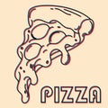 Pizza. Vector illustration with risograph print effect Royalty Free Stock Photo