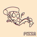 Pizza. Vector illustration with risograph print effect Royalty Free Stock Photo
