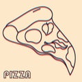 Pizza. Vector illustration with risograph print effect Royalty Free Stock Photo