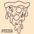 Pizza. Vector illustration with risograph print effect Royalty Free Stock Photo