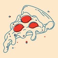Pizza. Vector illustration with risograph print effect Royalty Free Stock Photo