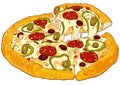 Pizza vector version Royalty Free Stock Photo