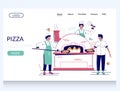 Pizza vector website landing page design template Royalty Free Stock Photo