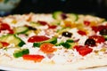 Pizza with vegetables very swwet Royalty Free Stock Photo