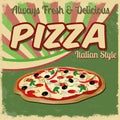 Pizza vintage poster Royalty Free Stock Photo