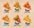 Pizza watercolor set kraft