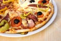 Pizza on White Plate Royalty Free Stock Photo