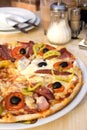 Pizza on White Plate Royalty Free Stock Photo