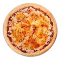 Pizza on white top view Royalty Free Stock Photo