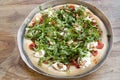 Pizza with wild rocket and buffalo mozzarella Royalty Free Stock Photo
