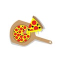 Pizza with Wooden Paddle