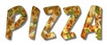 Pizza Word With Bevel Effect