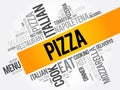PIZZA word cloud collage, food concept background Royalty Free Stock Photo