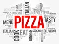 PIZZA word cloud collage, food concept background Royalty Free Stock Photo