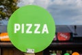 Pizza Word Green Disk Sign