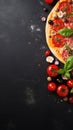 pizzeria background in portrait mode with copy space - stock picture backdrop