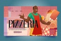 Pizzeria cartoon landing, restaurant opening promo