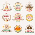 Pizzeria Colored Emblems