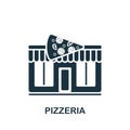 Pizzeria icon. Monochrome simple icon for templates, web design and infographics
