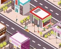 Pizzeria Isometric Background