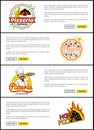 Pizzeria Italian Recipes Set Vector Illustration