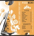 Pizzeria menu graphic design idea