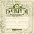 Pizzeria menu list, copy space for text