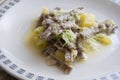 Pizzoccheri, typical dish of Valtellina cuisine, Italy