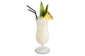 Pina colada cocktail isolated on white background Royalty Free Stock Photo