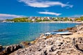 Pjescana Uvala near Pula beach and coastline view Royalty Free Stock Photo