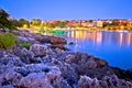 Pjescana Uvala tourist village near Pula evening beach view Royalty Free Stock Photo