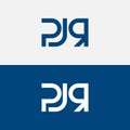 PJR, JPR, or PRJ monogram vector logo. Three letters logo combined artistically. Royalty Free Stock Photo