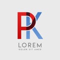 PK logo letters with blue and red gradation