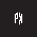 PK Logo monogram with hexagon shape style design template