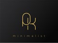 PK Minimalist Logo with Interlocking Shapes on Solid Black Background Royalty Free Stock Photo