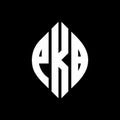 PKB circle letter logo design with circle and ellipse shape. PKB ellipse letters with typographic style. The three initials form a Royalty Free Stock Photo