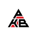 PKB triangle letter logo design with triangle shape. PKB triangle logo design monogram. PKB triangle vector logo template with red Royalty Free Stock Photo