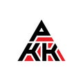 PKK triangle letter logo design with triangle shape. PKK triangle logo design monogram. PKK triangle vector logo template with red Royalty Free Stock Photo