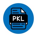 Pkl document file type icon. format files and extension icons. in black fill design style