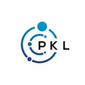 PKL letter technology logo design on white background. PKL creative initials letter IT logo concept. PKL letter design