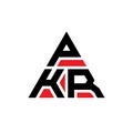 PKR triangle letter logo design with triangle shape. PKR triangle logo design monogram. PKR triangle vector logo template with red Royalty Free Stock Photo