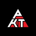 PKT triangle letter logo design with triangle shape. PKT triangle logo design monogram. PKT triangle vector logo template with red Royalty Free Stock Photo