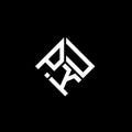 PKU letter logo design on black background. PKU creative initials letter logo concept. PKU letter design Royalty Free Stock Photo
