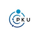 PKU letter technology logo design on white background. PKU creative initials letter IT logo concept. PKU letter design Royalty Free Stock Photo