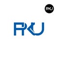 PKU Logo Letter Monogram Design Royalty Free Stock Photo