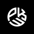 PKW letter logo design on black background. PKW creative initials letter logo concept. PKW letter design Royalty Free Stock Photo
