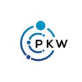 PKW letter technology logo design on white background. PKW creative initials letter IT logo concept. PKW letter design Royalty Free Stock Photo
