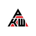 PKW triangle letter logo design with triangle shape. PKW triangle logo design monogram. PKW triangle vector logo template with red Royalty Free Stock Photo